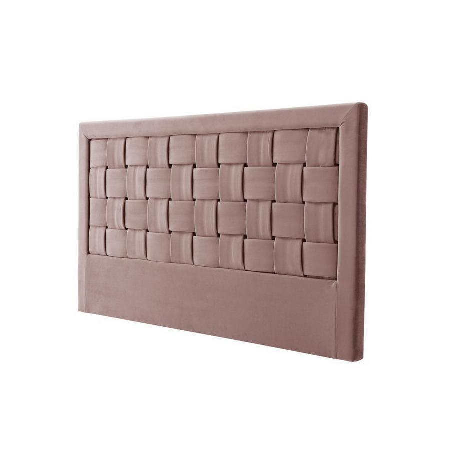 Vente-unique Bettkopfteil Samt Rosa JENNA  