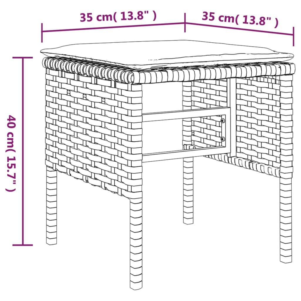 VidaXL poggiapiedi da giardino Polirattan  