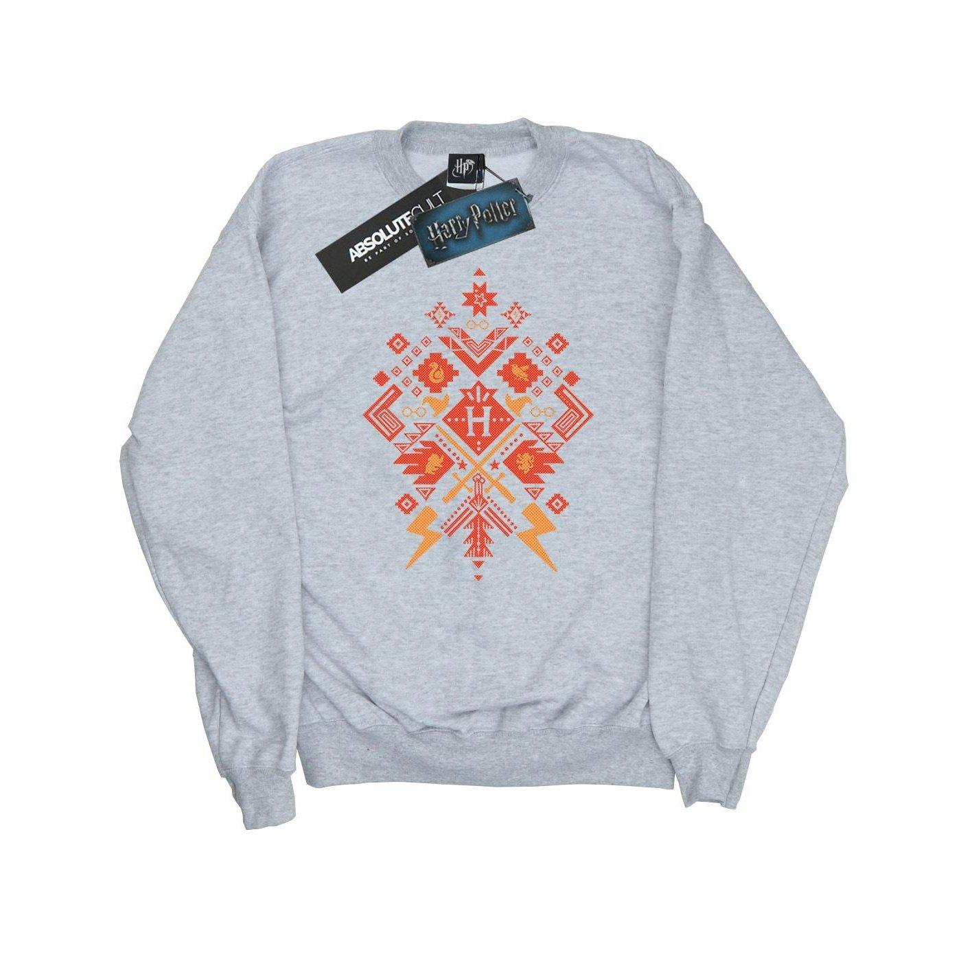 Image of Christmas Fair Isle Sweatshirt Herren Grau M