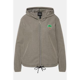 Ulla Popken  Sweatjacke, Piqué-Struktur, Kapuze, Kaktus-Stickerei 