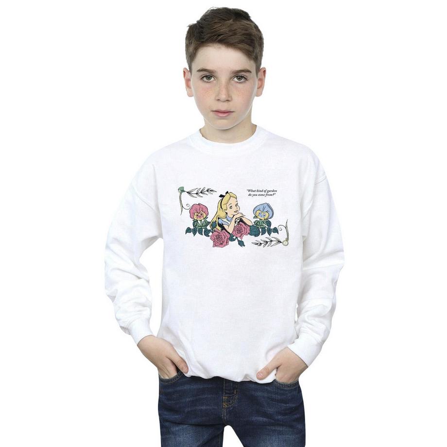 Disney  Alice In Wonderland What Kind Of Garden Sweatshirt 