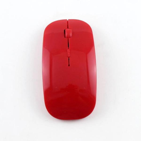 eStore  Mouse wireless da 2,4 GHz - Design super sottile - rosso 