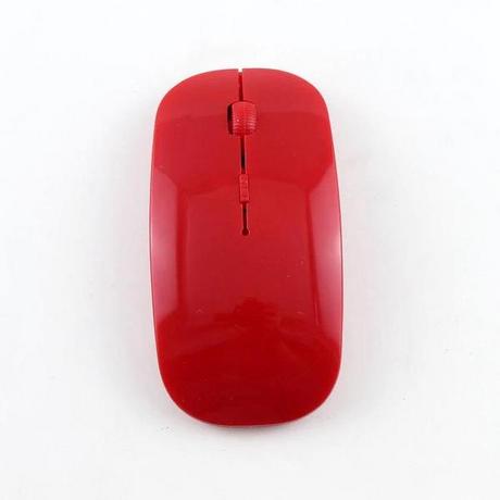 eStore  Mouse wireless da 2,4 GHz - Design super sottile - rosso 