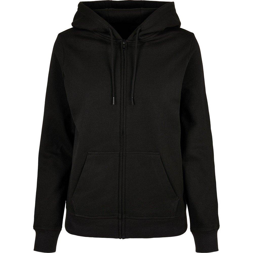 Image of Basic Hoodie Mit Durchgehendem Reißverschluss Damen Schwarz 36