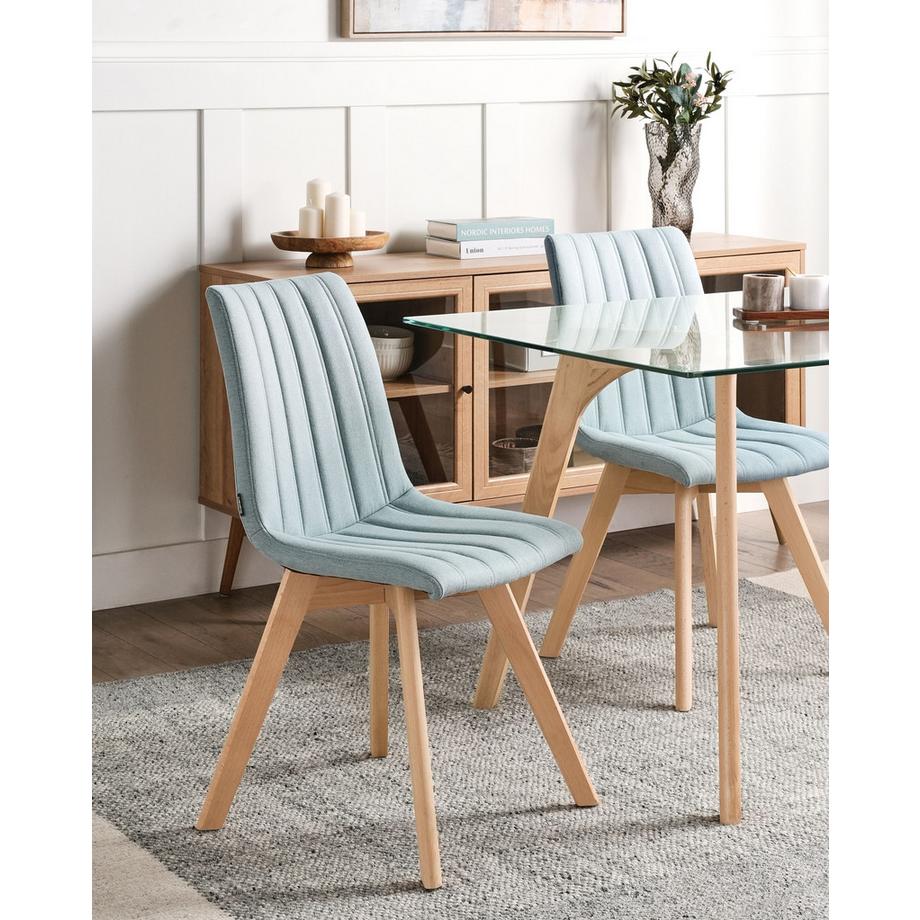 Beliani Set di 2 sedie da pranzo en Tessuto Classico CALGARY  