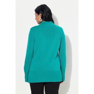 Ulla Popken  Pullover, Woll-Seidenmischung, Stehkragen, Zierperlen 