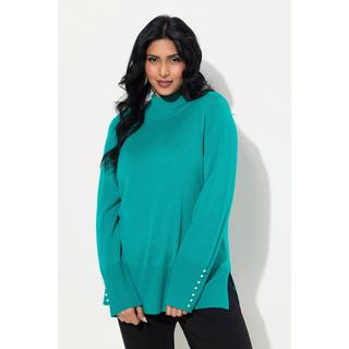 Ulla Popken  Pullover, Woll-Seidenmischung, Stehkragen, Zierperlen 