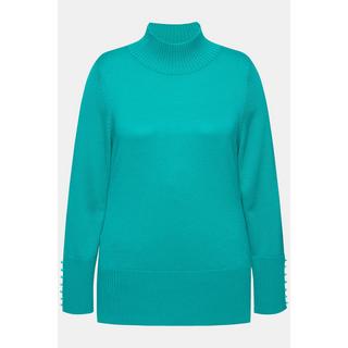 Ulla Popken  Pullover, Woll-Seidenmischung, Stehkragen, Zierperlen 