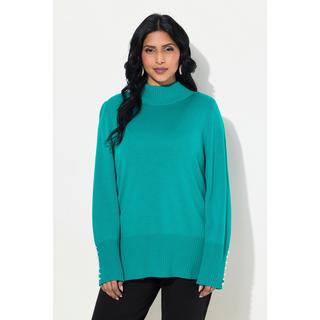 Ulla Popken  Pullover, Woll-Seidenmischung, Stehkragen, Zierperlen 