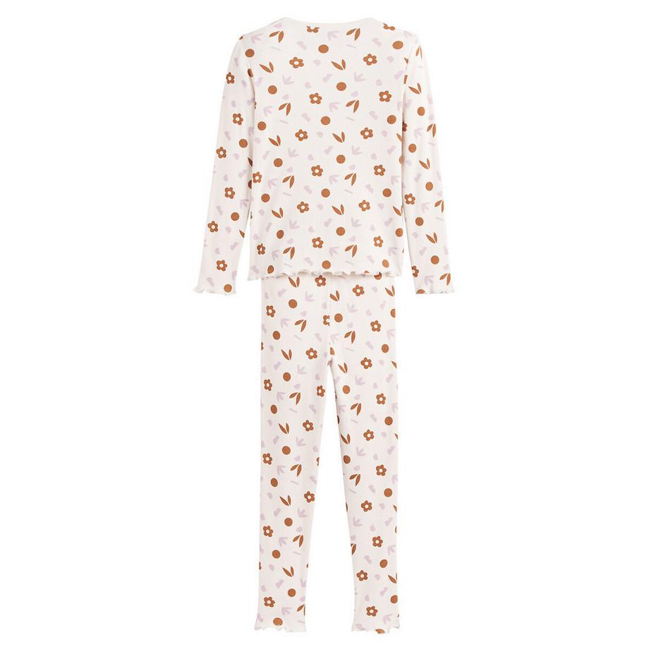 La Redoute Collections  Gerippter Pyjama mit Blumenmuster 