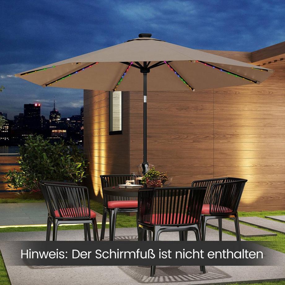 Northix Ombrellone da giardino con luci LED solari  