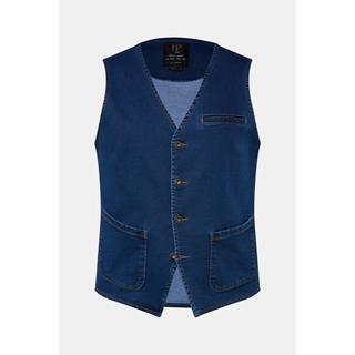 JP1880  Gilet en jean FLEXNAMIC®, avec encolure en V 