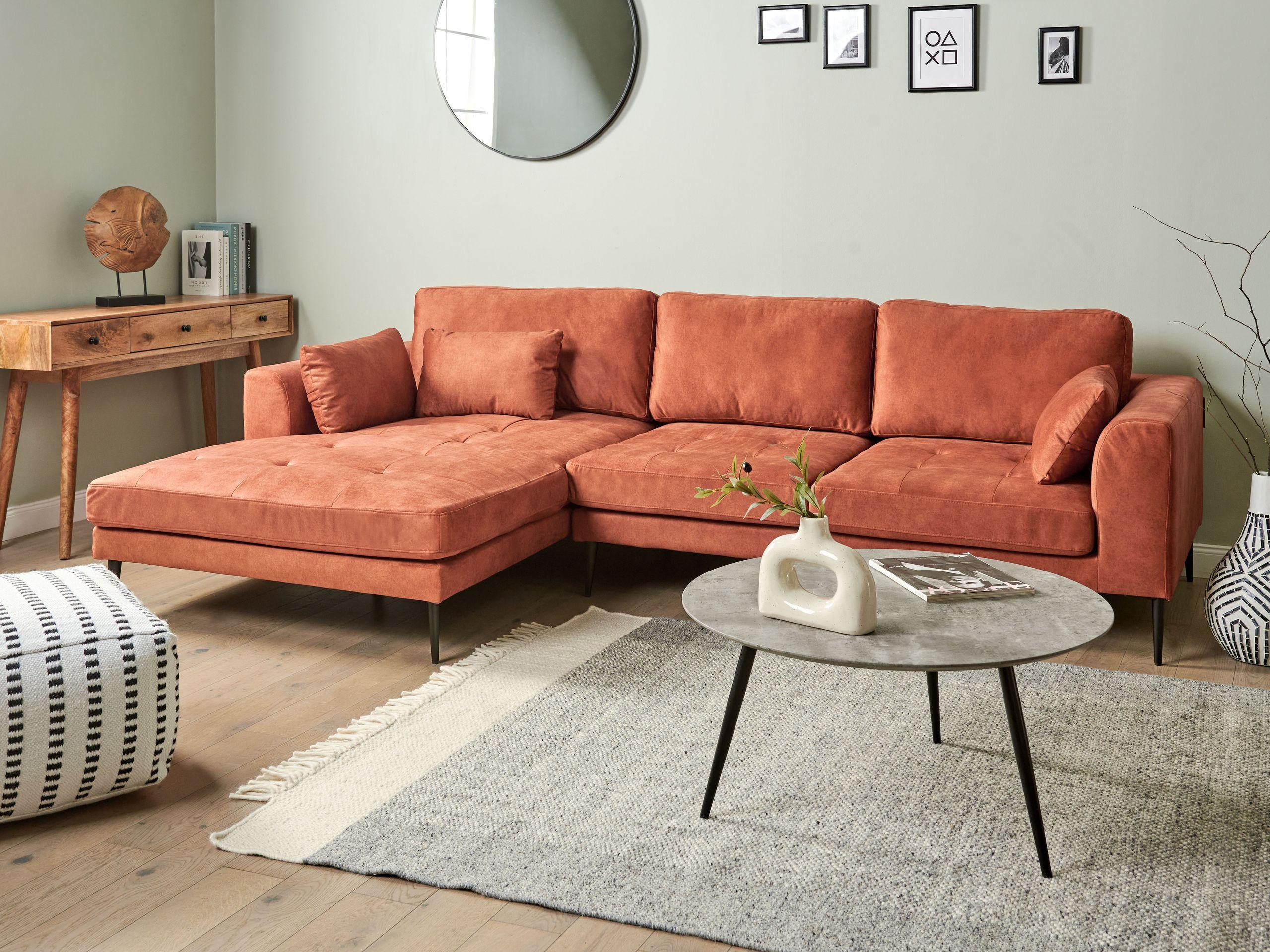 Beliani Ecksofa aus Samtstoff Modern FLAM  