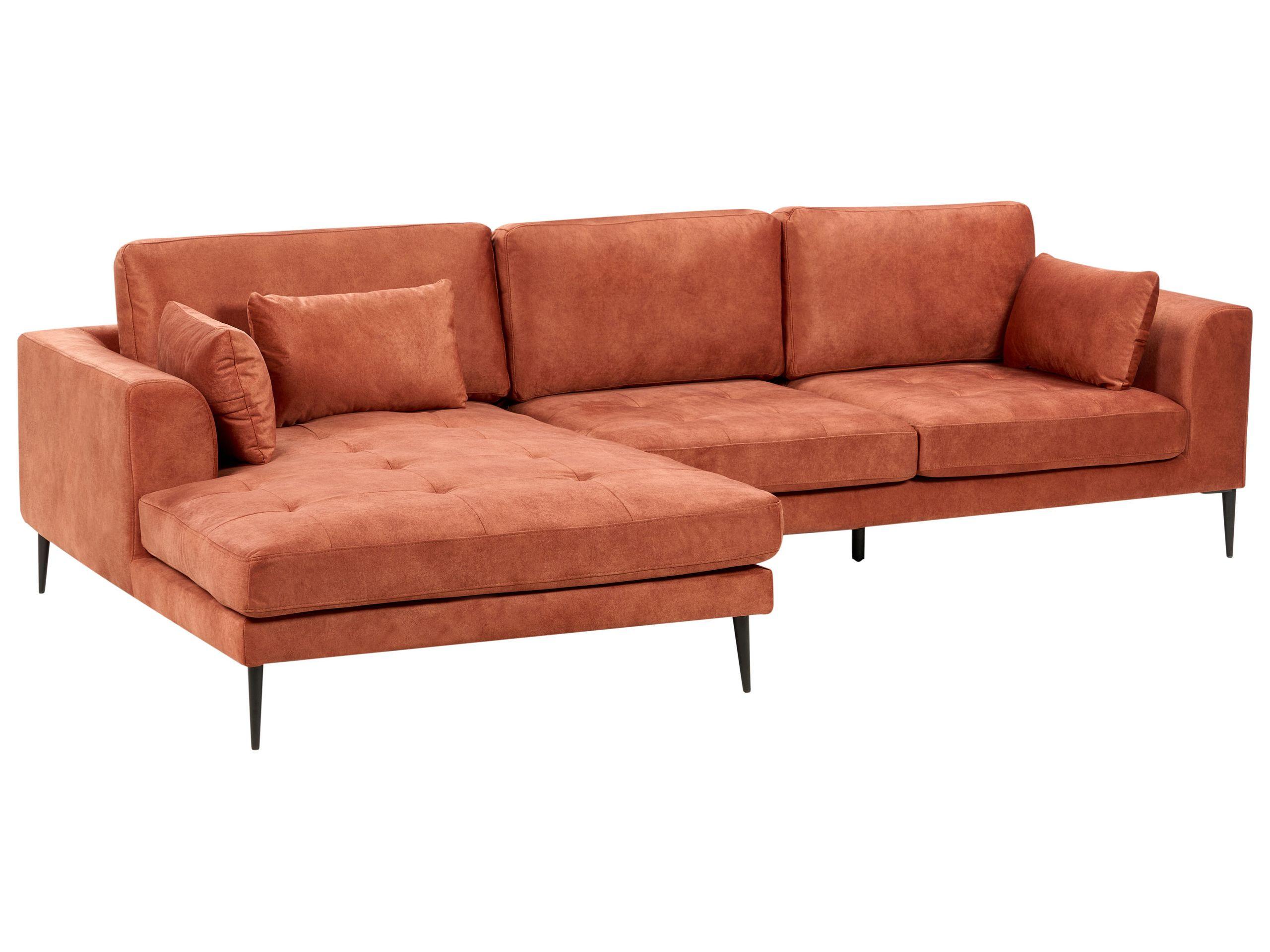 Beliani Ecksofa aus Samtstoff Modern FLAM  