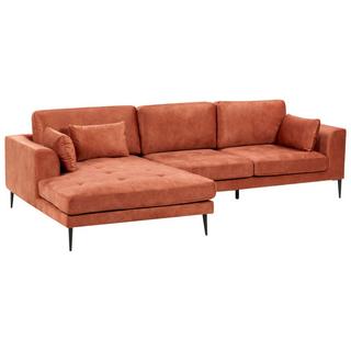 Beliani Ecksofa aus Samtstoff Modern FLAM  