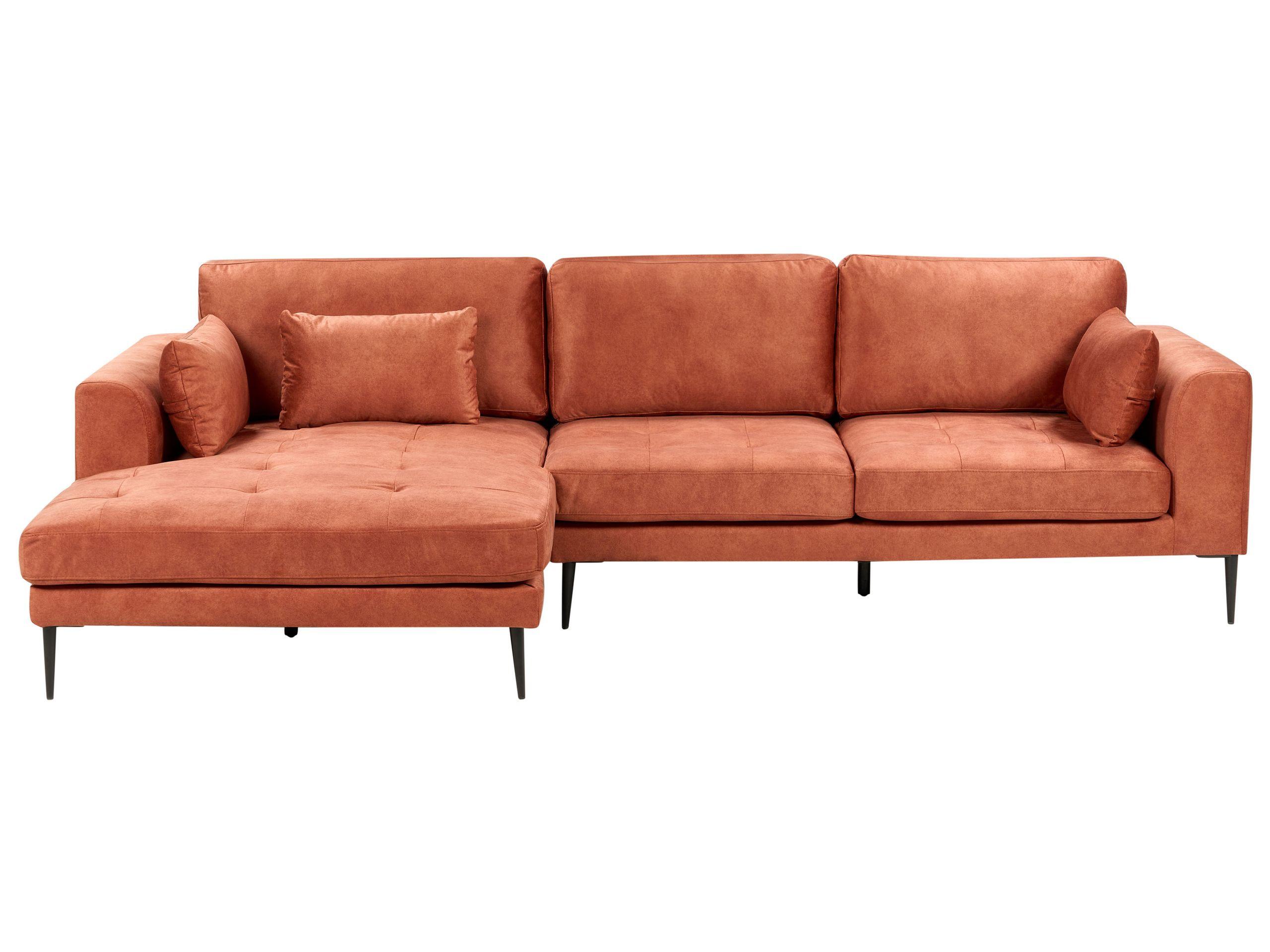 Beliani Ecksofa aus Samtstoff Modern FLAM  