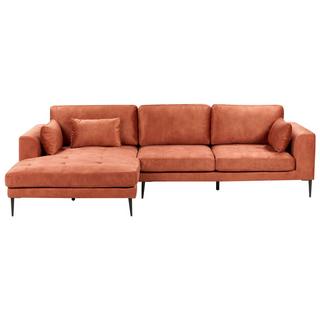 Beliani Ecksofa aus Samtstoff Modern FLAM  