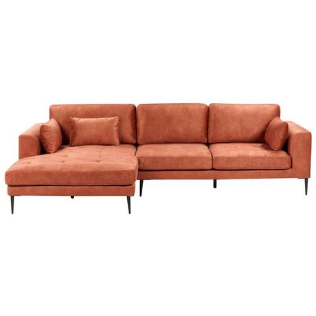 Beliani Ecksofa aus Samtstoff Modern FLAM  