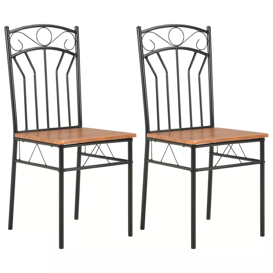 Vidaxl - Chaises à manger lot de 2 marron mdf