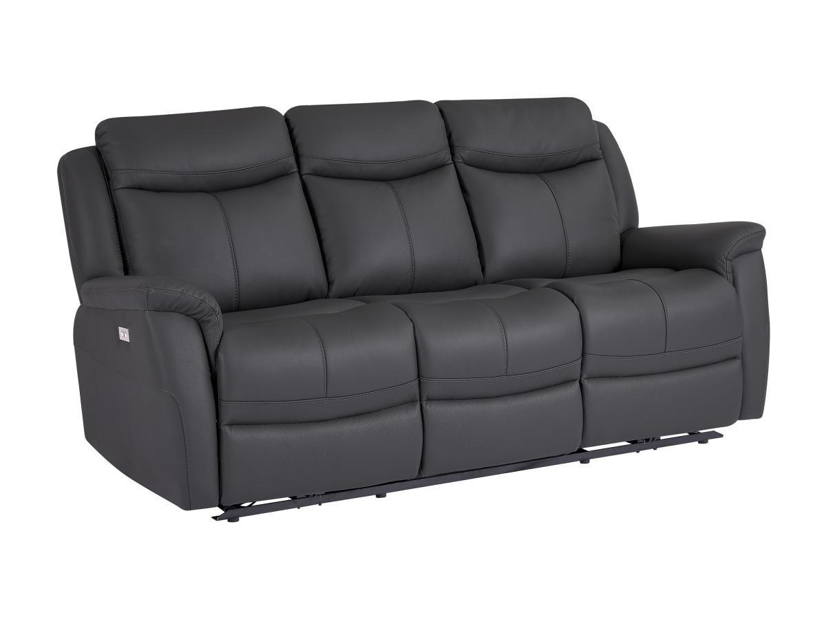 Image of Relaxsofa 3-Sitzer elektrisch - Rindsleder - Anthrazitgrau - NOMAJO Relaxsofa 3-Sitzer elektrisch - Rindsleder - Anthrazitgrau - NOMAJO