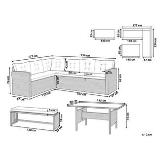 Beliani Set lounge pour jardin en Polyrotin Traditionnel VITERBO  