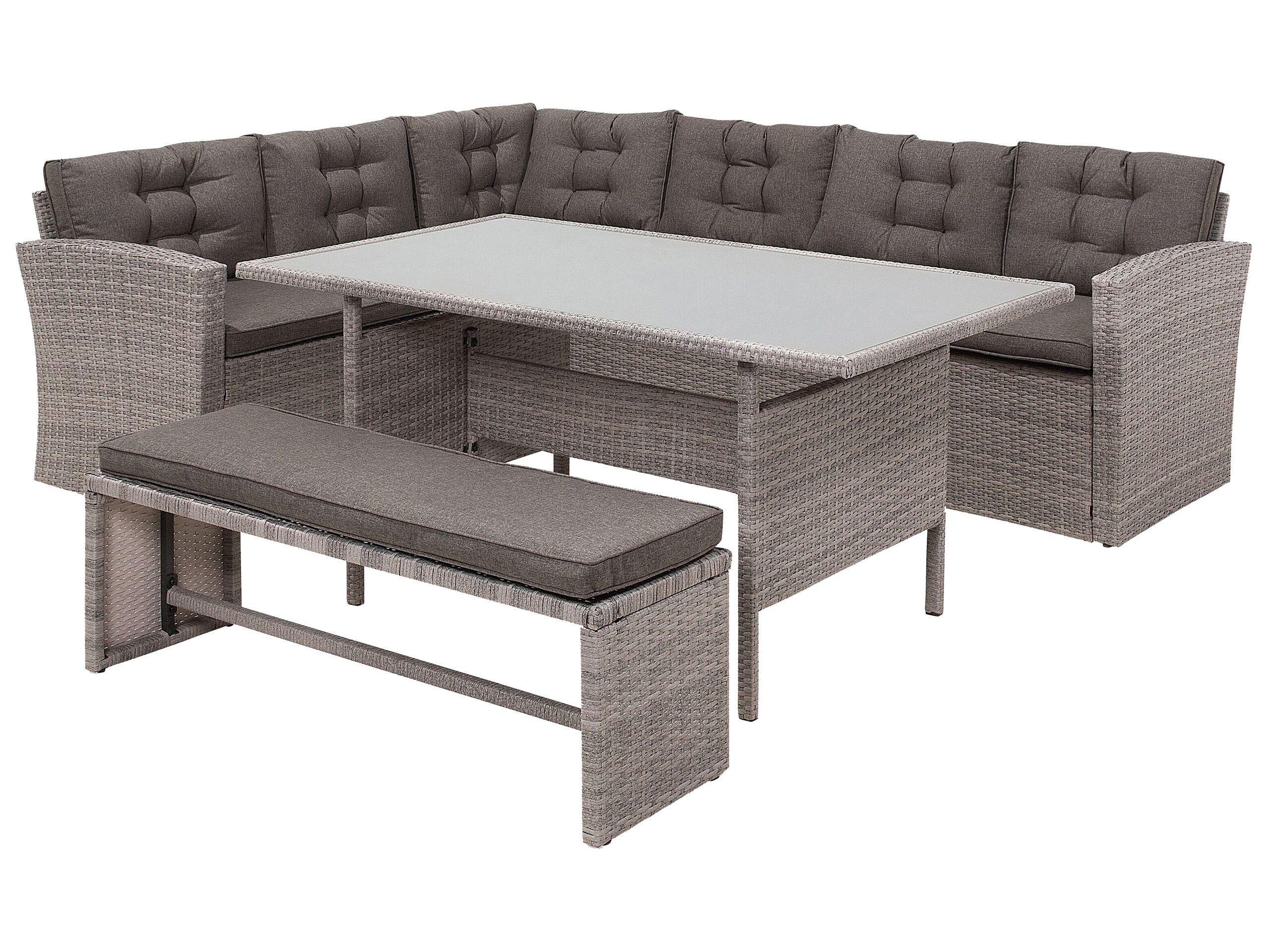Image of Lounge Set aus PE Rattan Boho VITERBO Lounge Set aus PE Rattan Boho VITERBO