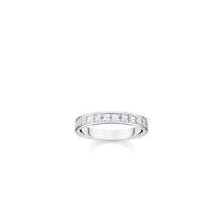 Thomas Sabo  Bague Pierres Blanches Pavé Argent 