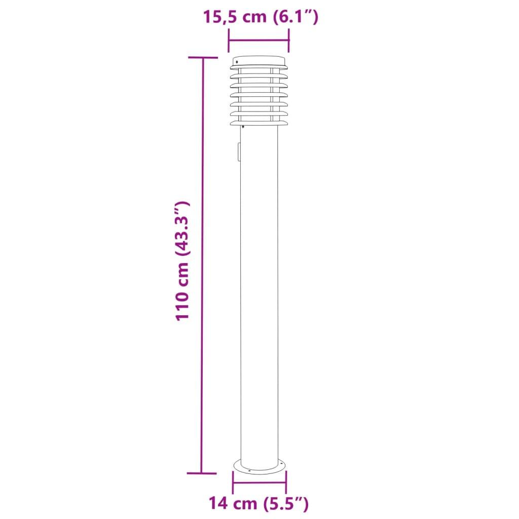 VidaXL lampada da terra per esterni Acciaio inossidabile  