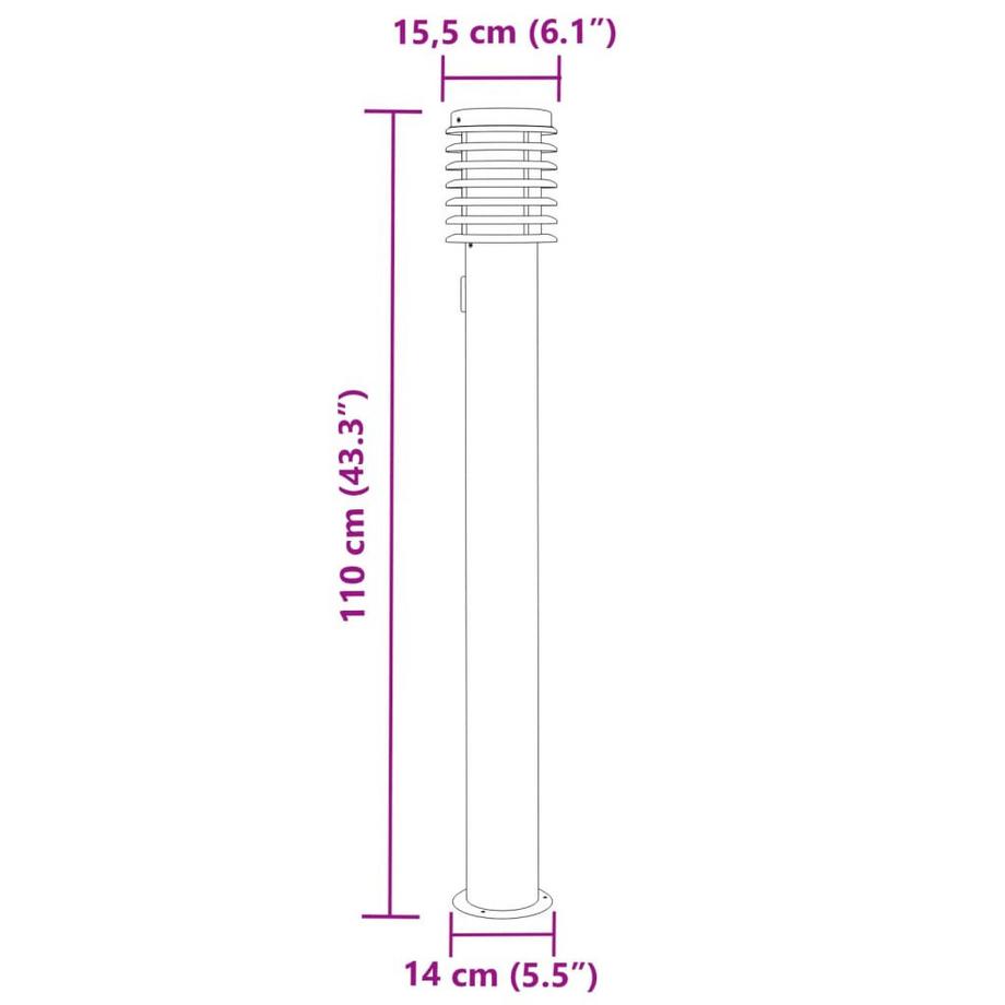 VidaXL Lampadaire d'extérieur acier inoxydable  