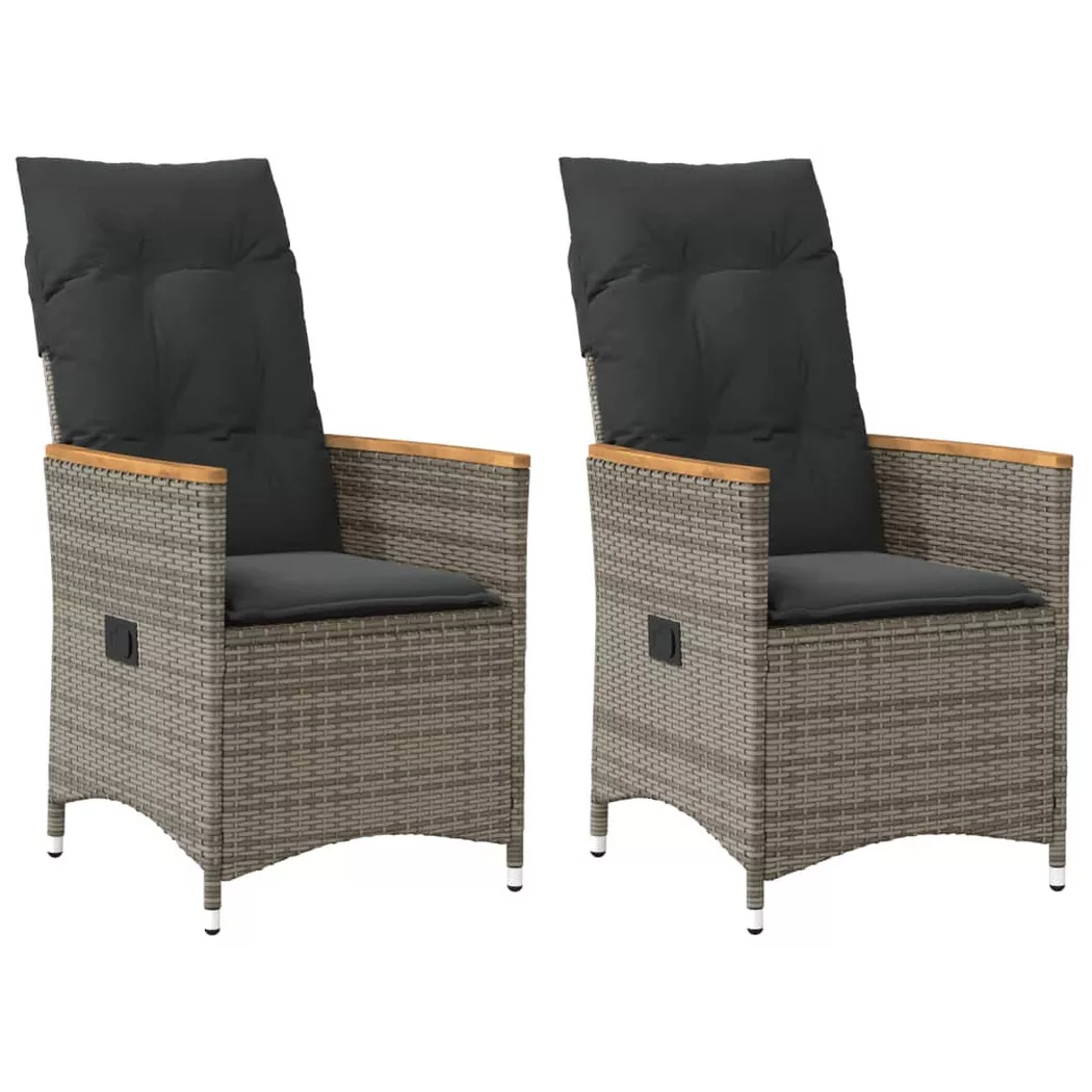 VidaXL - Gartensessel verstellbar poly-rattan, One Size, Grau