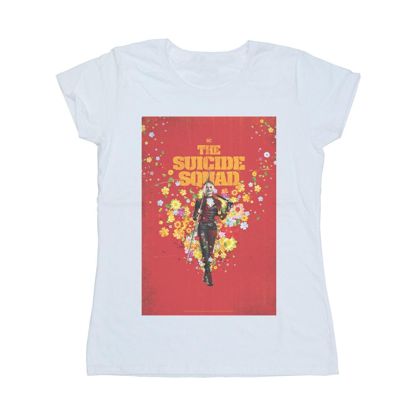 Image of The Suicide Squad Harley Quinn Poster Tshirt Damen Weiss M