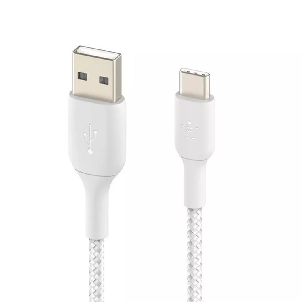 Belkin Belkin USB-C/USB-A Kabel ummantelt, 15cm, weiß