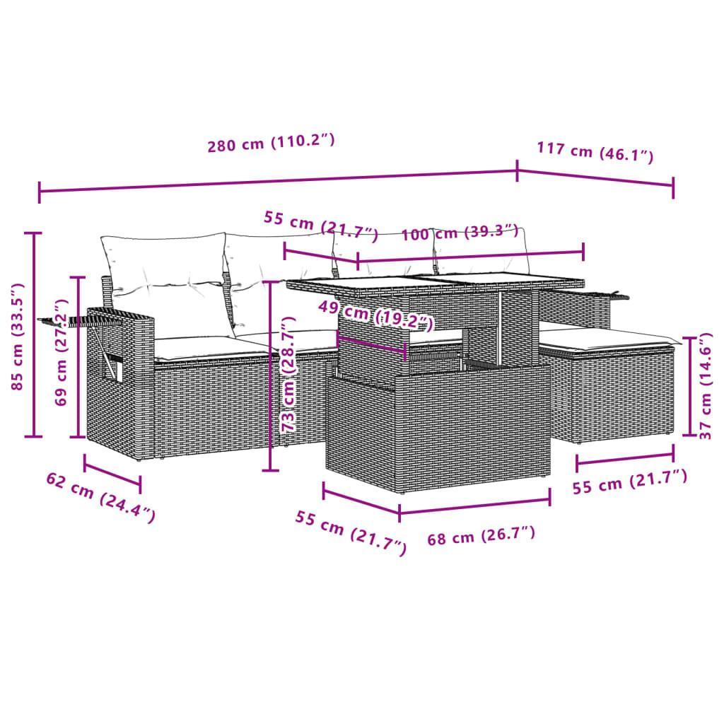 VidaXL Ensemble de canapés de jardin rotin synthétique  