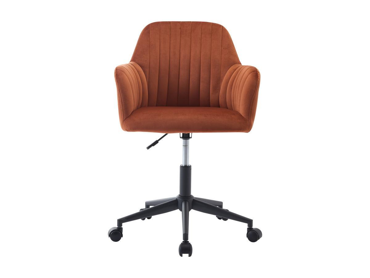 Vente-unique Chaise de bureau - Velours - Terracotta et noir - Hauteur réglable - ELEANA  