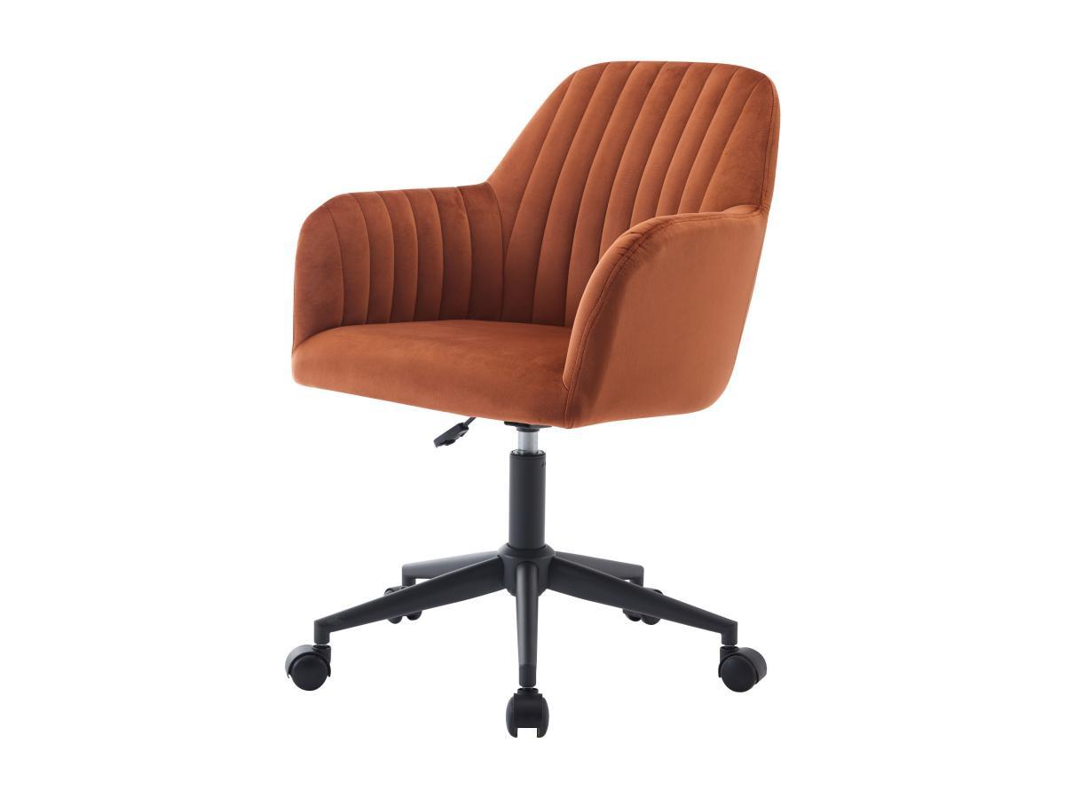 Vente-unique Bürostuhl höhenverstellbar - Samt - Terracotta & Schwarz - ELEANA  