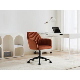 Vente-unique Bürostuhl höhenverstellbar - Samt - Terracotta & Schwarz - ELEANA  