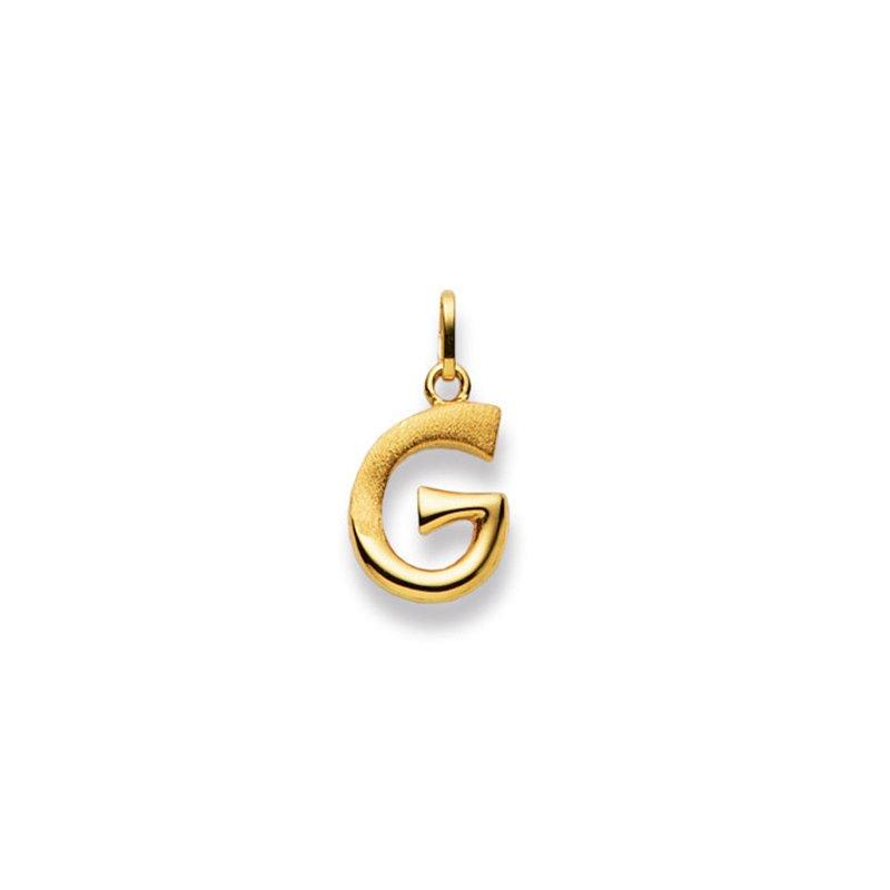 Image of MUAU Schmuck Anhänger Buchstabe G Gelbgold 750, 20x11mm - ONE SIZE