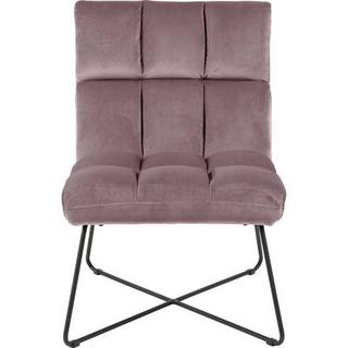 mutoni Fauteuil lounge tissu rose metal noir mat 62x90  