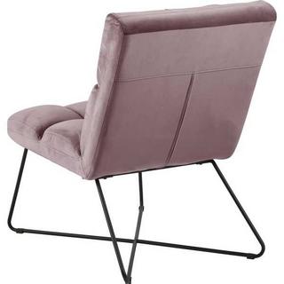 mutoni Fauteuil lounge tissu rose metal noir mat 62x90  