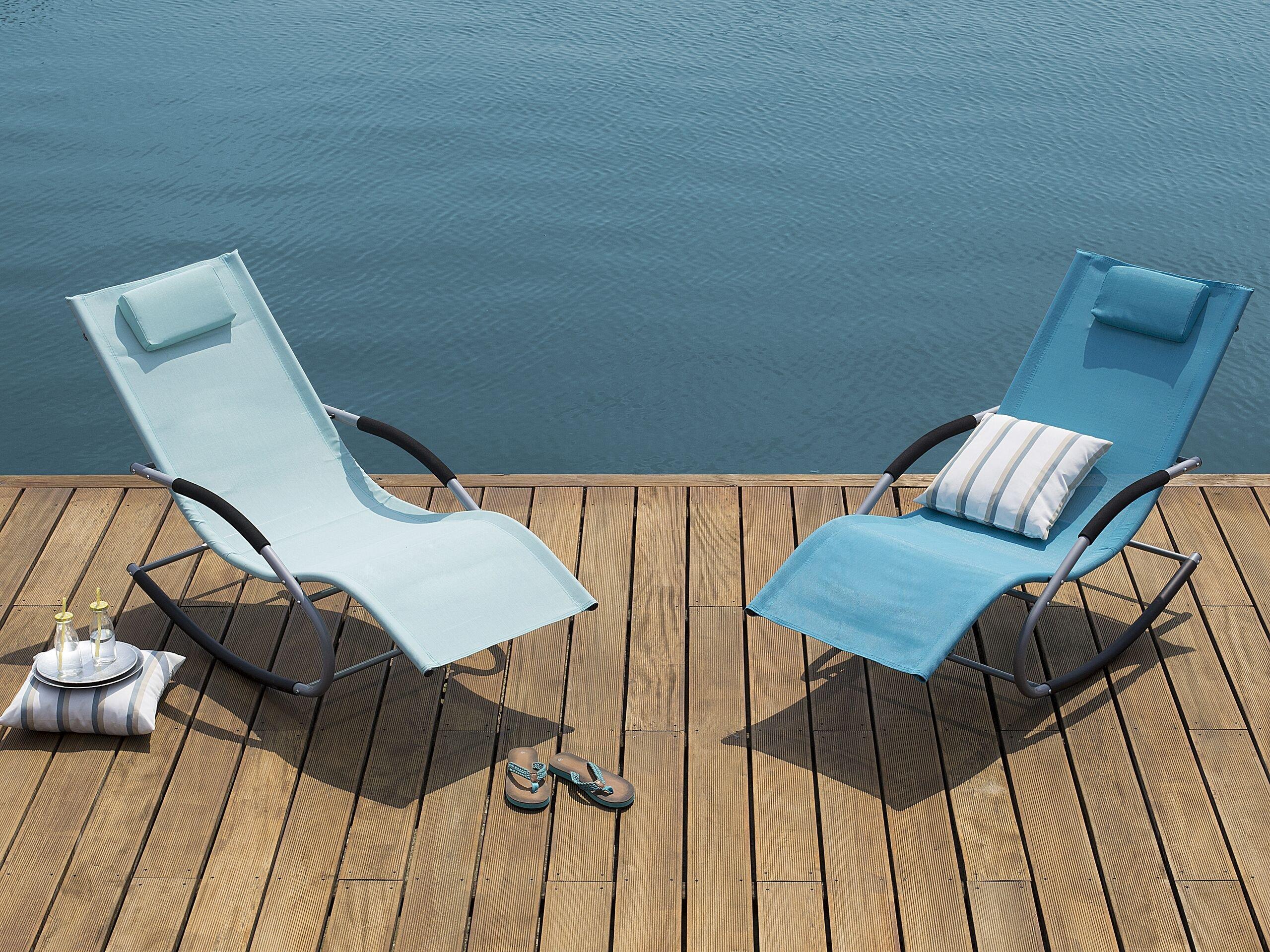 Beliani Lettino Prendisole a Dondolo en Acciaio Moderno CARANO  