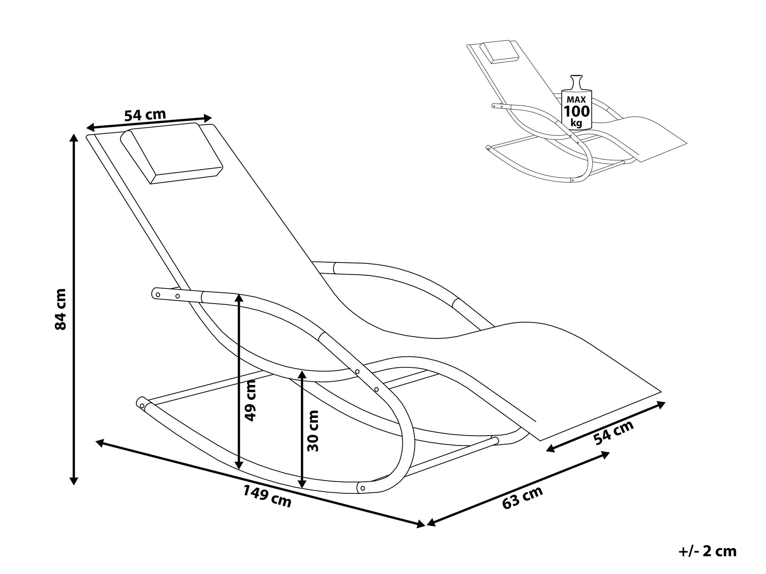 Beliani Lettino Prendisole a Dondolo en Acciaio Moderno CARANO  