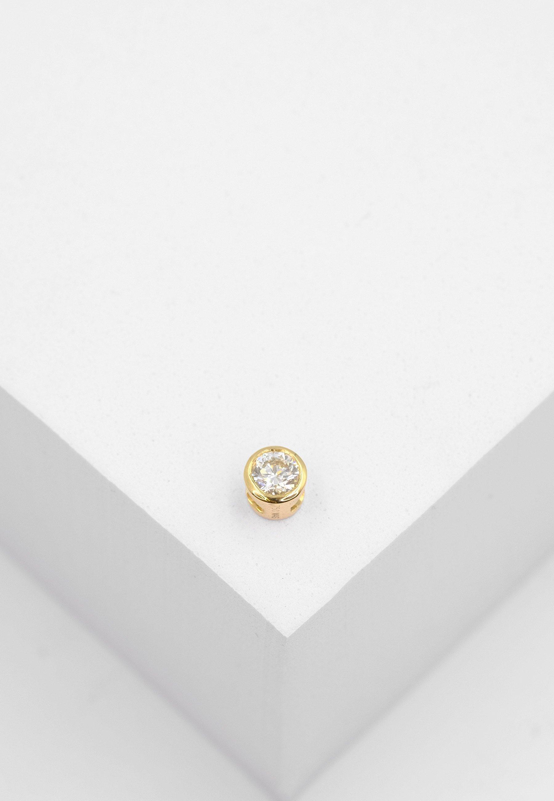 MUAU Schmuck  Solitär Anhänger Zargenfassung Gelbgold 750 Diamant 0.33ct. 6.5x6.5mm 