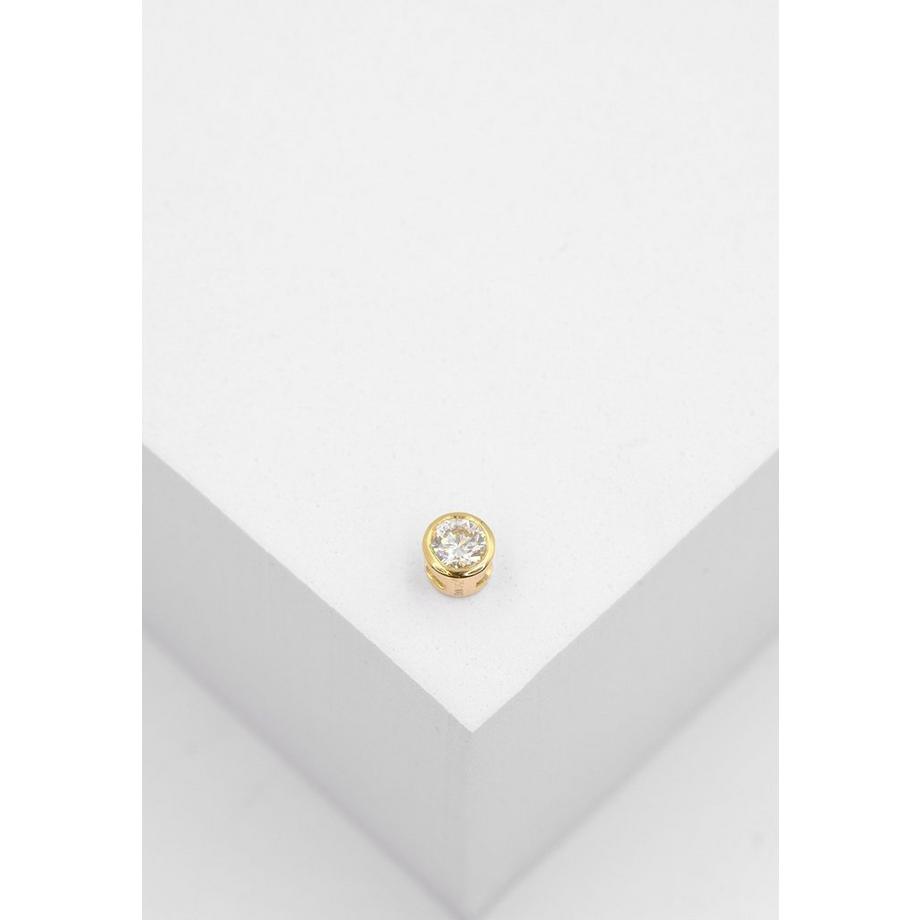 MUAU Schmuck  Solitär Anhänger Zargenfassung Gelbgold 750 Diamant 0.33ct. 6.5x6.5mm 