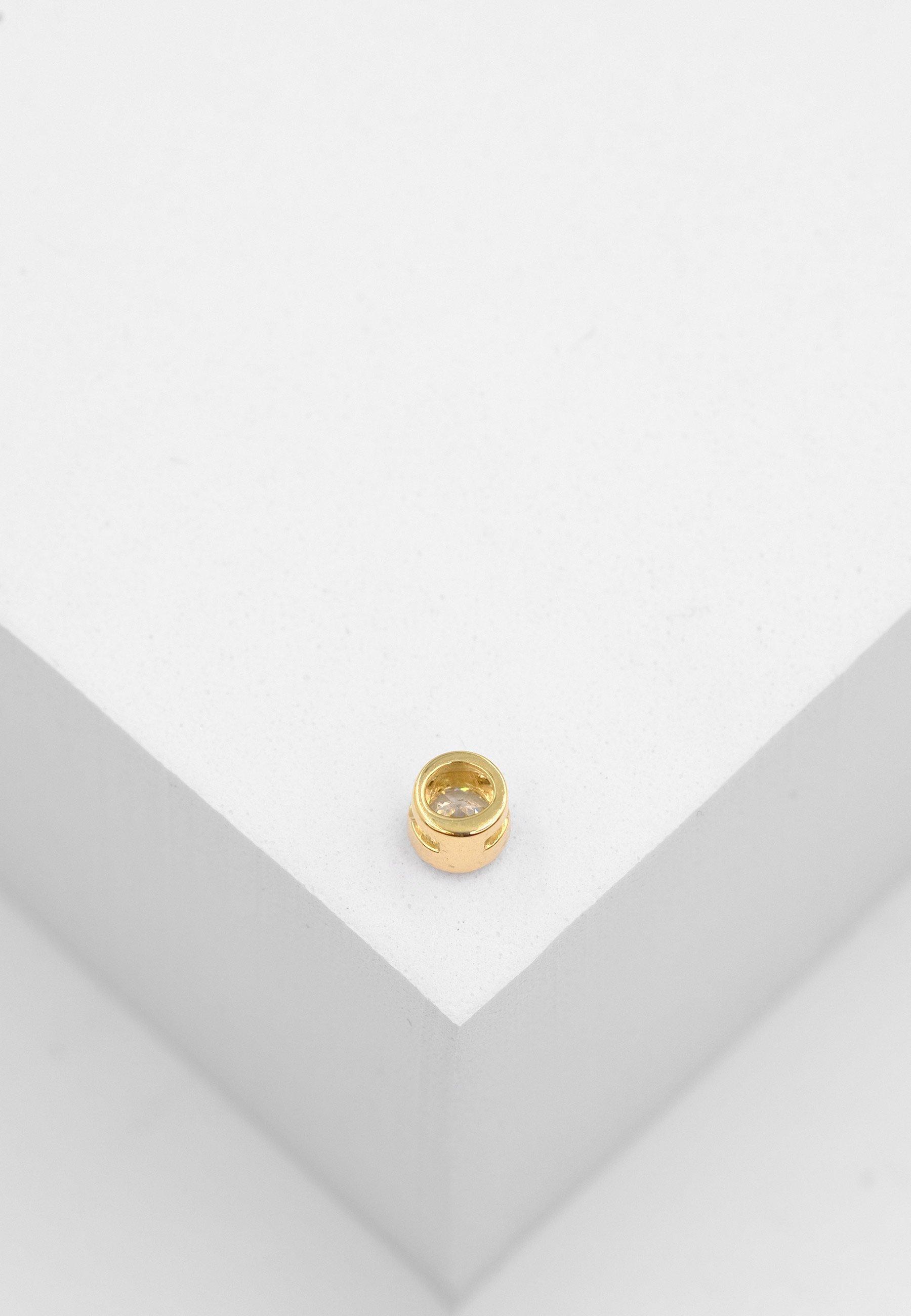 MUAU Schmuck  Solitär Anhänger Zargenfassung Gelbgold 750 Diamant 0.33ct. 6.5x6.5mm 