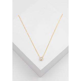 MUAU Schmuck  Solitär Anhänger Zargenfassung Gelbgold 750 Diamant 0.33ct. 6.5x6.5mm 