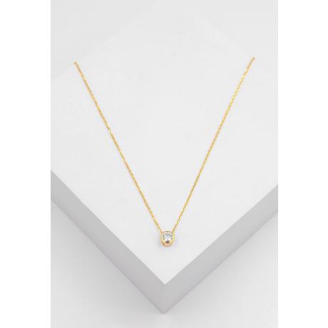 MUAU Schmuck  Solitär Anhänger Zargenfassung Gelbgold 750 Diamant 0.33ct. 6.5x6.5mm 