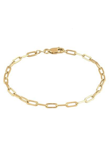 Image of Armband Glieder Oval Basic Chunky Chains Optik Damen Gold 18cm