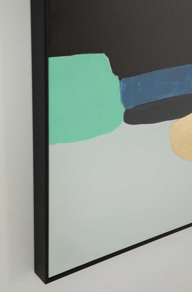 KARE Design Tableau encadré Abstract Shapes vert 73x143  