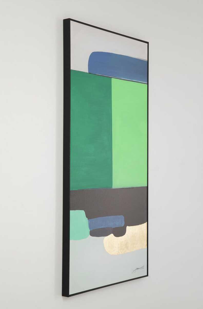 KARE Design Tableau encadré Abstract Shapes vert 73x143  