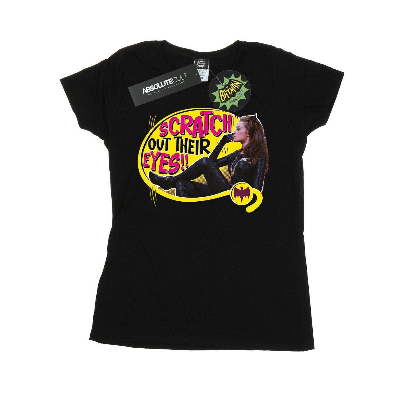 Image of Batman Tv Series Catwoman Scratch Tshirt Damen Schwarz S